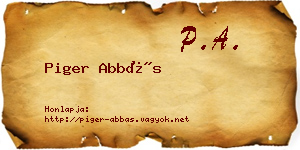 Piger Abbás névjegykártya